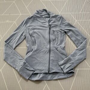 Lululemon Precision Jacket Womens Size 4 Gray Full‎ Zip Long Sleeve LW4IF2S